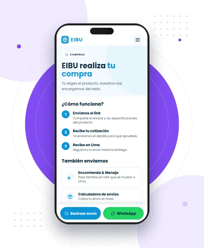 EIBU: sección Compras en versión móvil